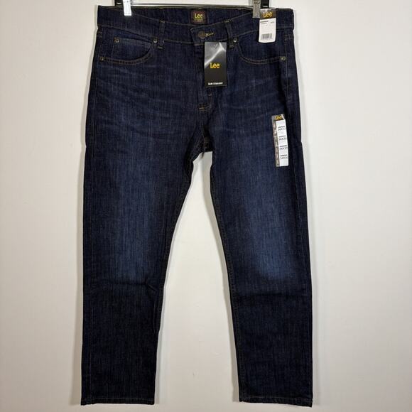 Lee Denim Jean Anderson Slim Fit Straight Leg 34 x 30 NWT Dark Wash - Picture 3 of 9